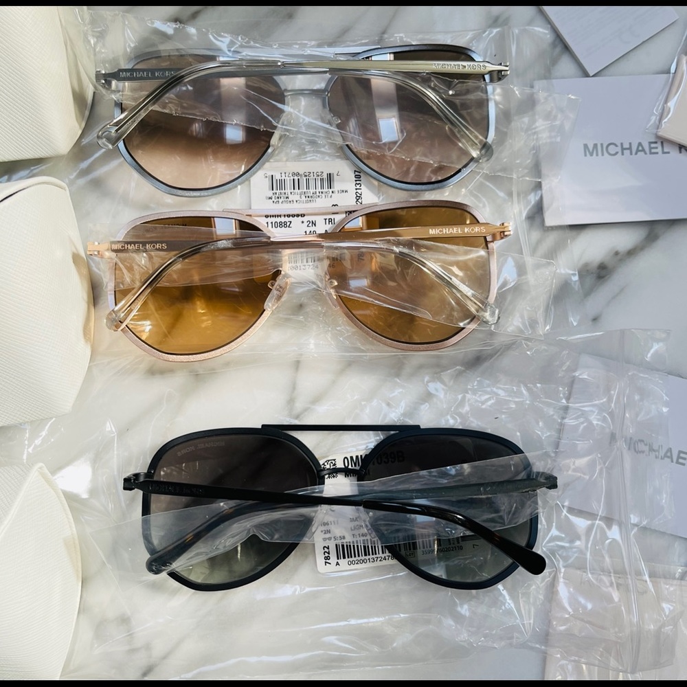 MICHAEL KORS POPULAR RHINESTONE AVIATORS IN SILVER, GOLD, BLACK, WORN ON KYLE R - Picture 10 of 16